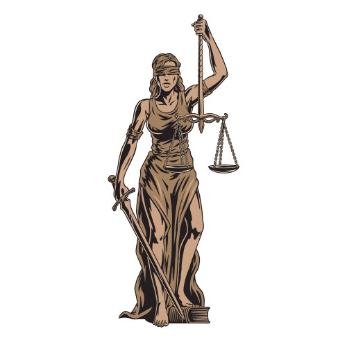 themis goddess sculpture justice with scales vector