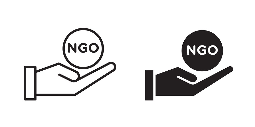 NGO Hand Heart Icon - Solid & Line – Royalty-Free Vector | VectorStock