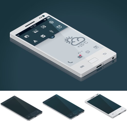 isometric generic smartphone vector