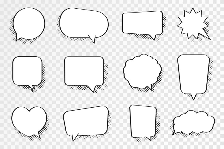 Set comic speech bubbles vintage empty Royalty Free Vector