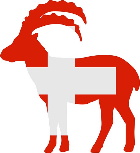 Switzerland Flag with Capricorn Symbol Vector Image