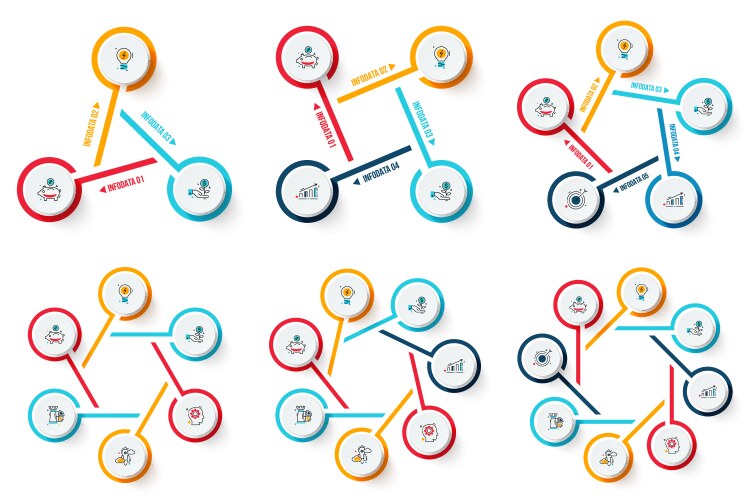 Circle diagram templates Royalty Free Vector Image