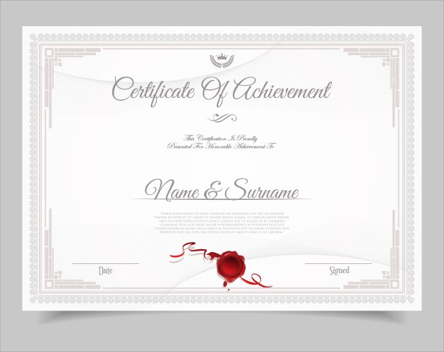 Elegant Business Certificate Template Vector Image