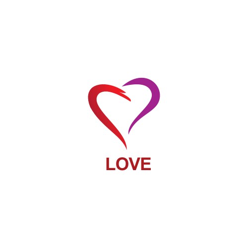 Red and grey heart icon love symbol romance Vector Image