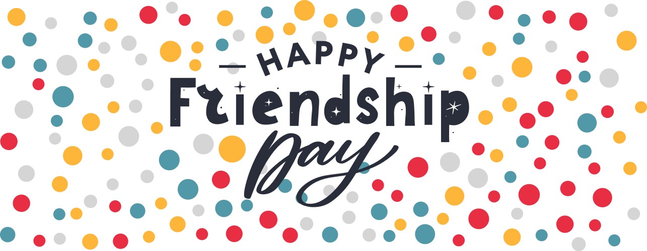 Friendship day with text and elements vector image