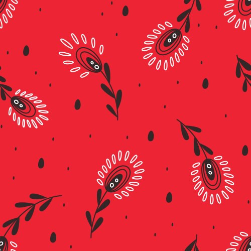 Seamless pattern with stylized floral motifs vector image