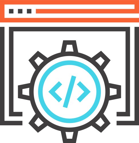 Code optimization flat line web icon concept vector image