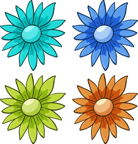 Colourful flowers Royalty Free Vector Image - VectorStock