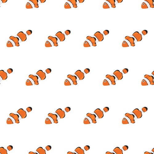 Sea animal seamless pattern with clownfish Vector Image