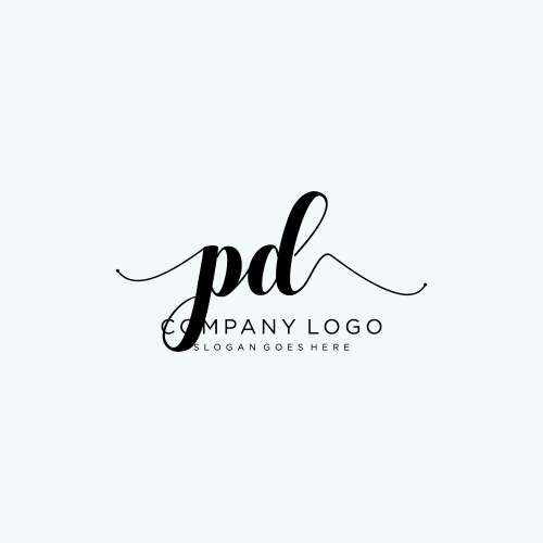 Initial pd handwriting logo with circle template Vector Image