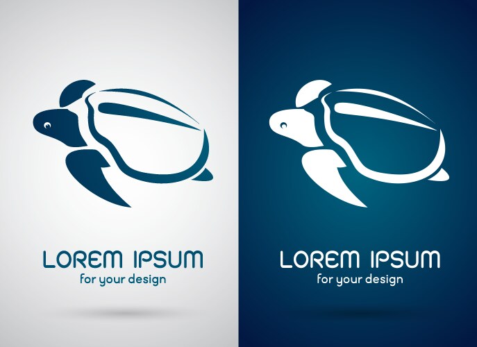 Big ocean sea wild turtle swimming Royalty Free Vector Image