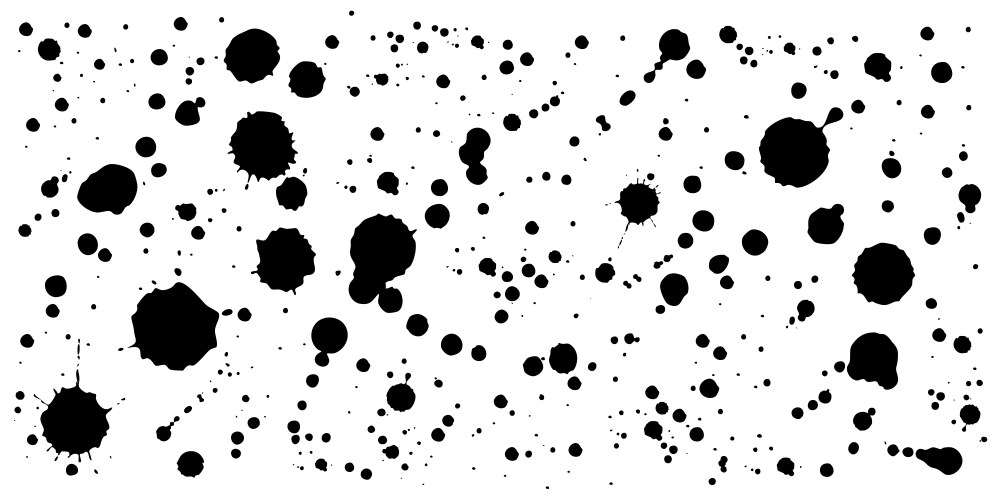 Splash ink set black spot stains splatter vector image