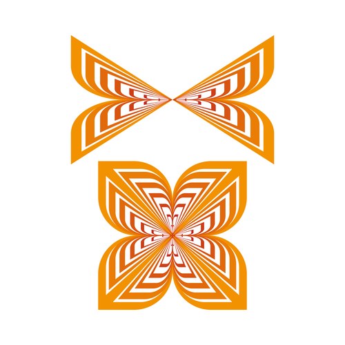 Abstract orange elements layered color blocks Vector Image