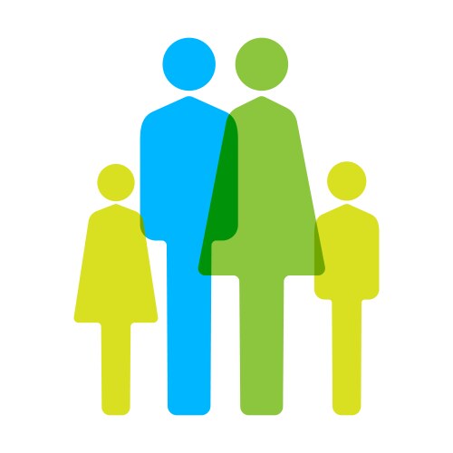 human family icon symbol colorful vector image