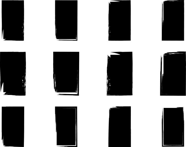 Square vertical shape filled grunge brush Vector Image