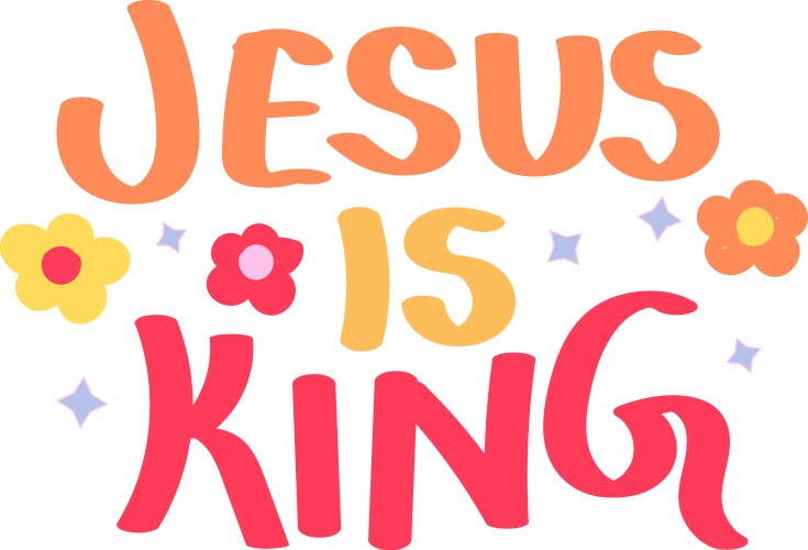 Christian Typography Design For Sticker Royalty Free Vector