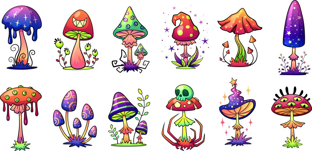 Psychedelic Mushroom Vector Images (over 7 500)