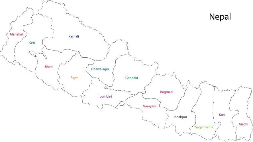 Nepal map vector image