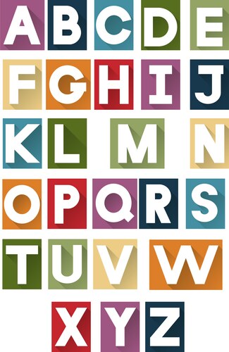 Colorful retro alphabet Vector Image