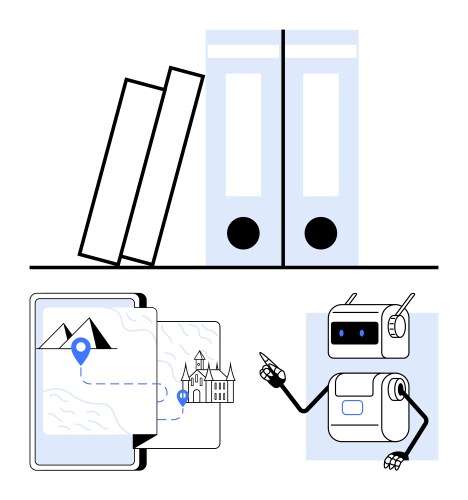 Robotics and navigation theme with folder vector image