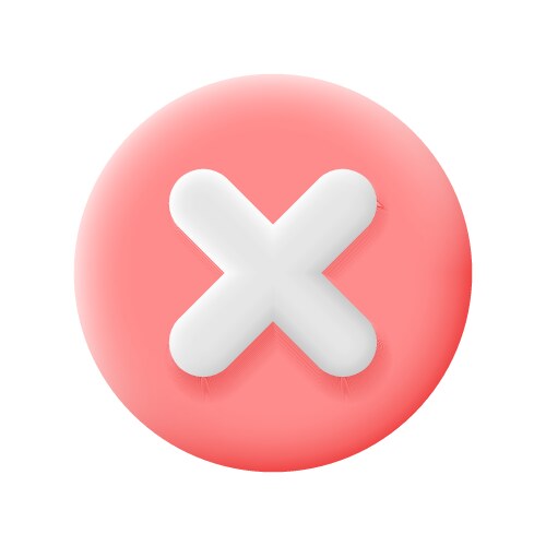 Accept and reject 3d render buttons tick Vector Image