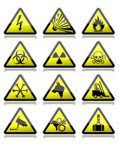 Road Warning Signs - Triangle Set Royalty Free Vector Image