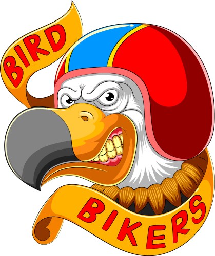 Racer Bird with Helmet Vector Image