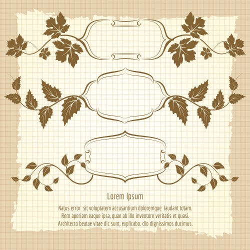 Vintage frame design with floral branches vector image