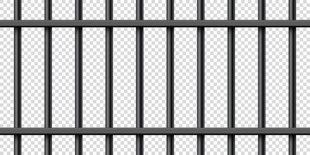 black realistic metal prison bars detailed jail vector image