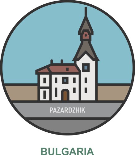 pazardzhik cities and towns in bulgaria vector image