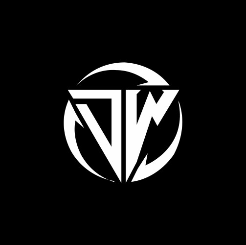 Wa logo with circle rounded negative space design Vector Image