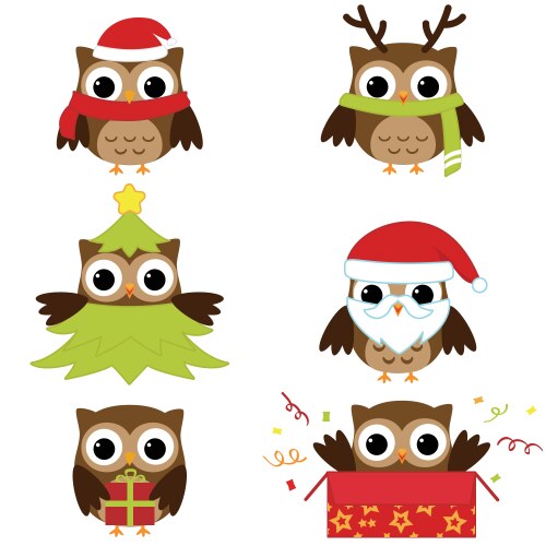 Cute owls set Royalty Free Vector Image - VectorStock