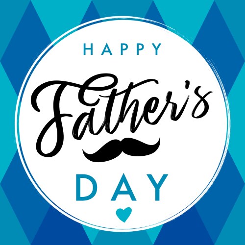 Happy fathers day elegant lettering banner blue vector image