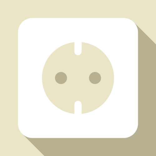 White socket with ground Royalty Free Vector Image