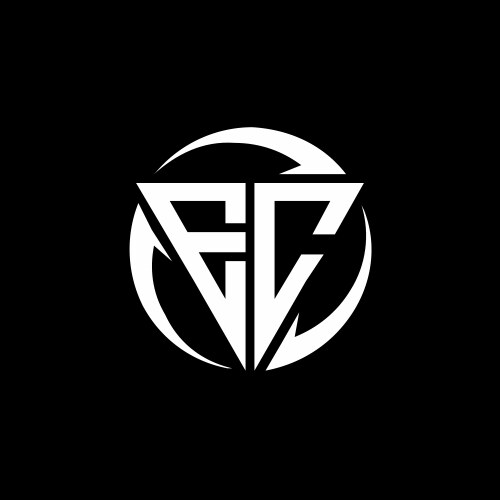 Aa logo with circle rounded negative space design Vector Image