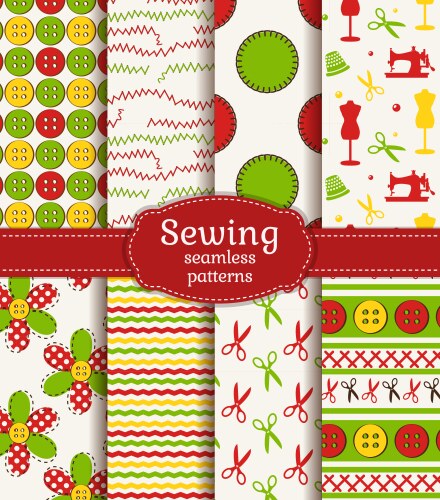 Knitting and needlework seamless pattern Vector Image