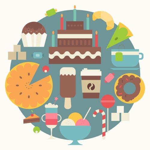 sweet icons vector image