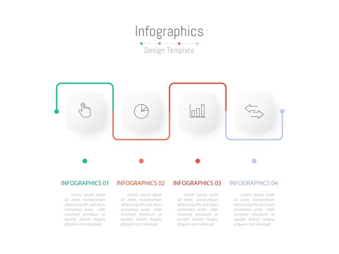 Infographic 4 options design elements Royalty Free Vector