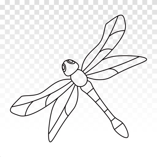 insect dragonfly line art icon for apps or website vector