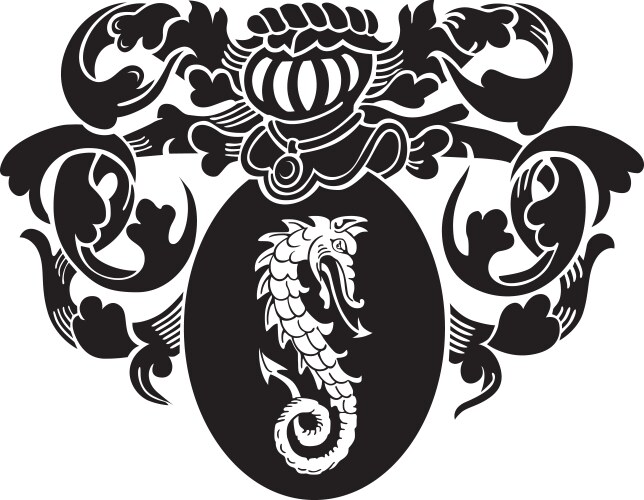 Heraldic silhouette no5 Vector Image