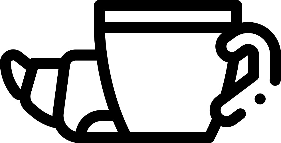 Breakfast icon thin linear style design isolated Vector Image