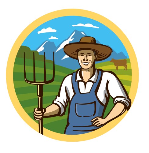 Farmer Icon - Agriculture Vector Image