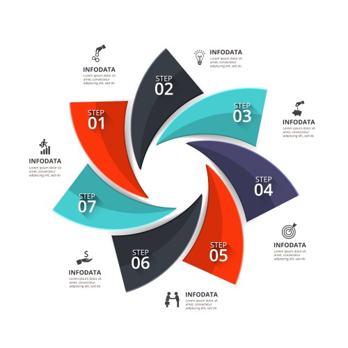 Circle chart arrows infographic or cycle Vector Image