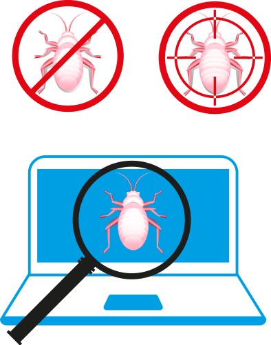 Bug in software code design concepts vector image