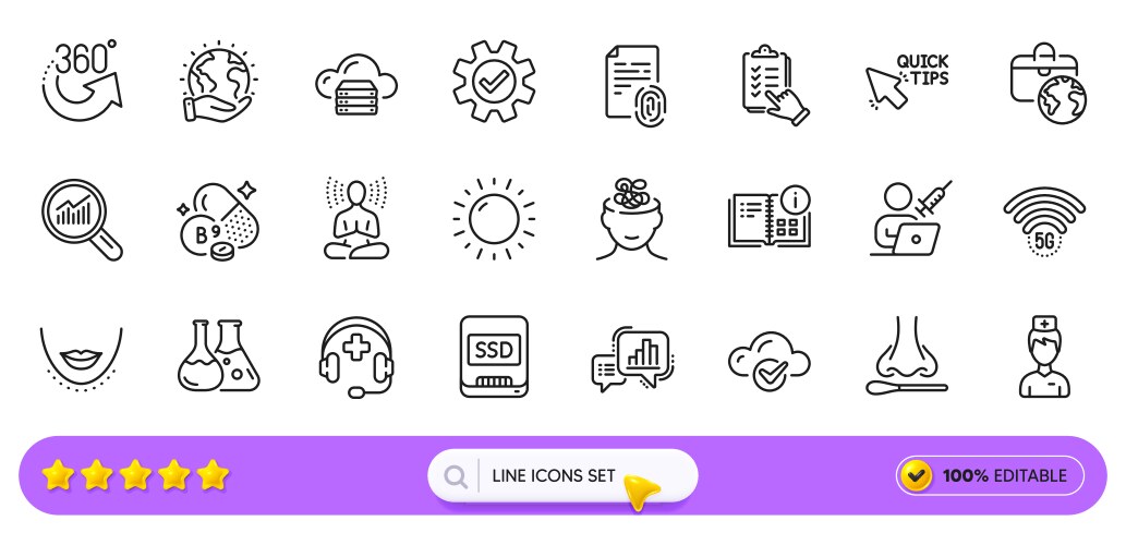 Checklist graph chart and cloud computing line vector image