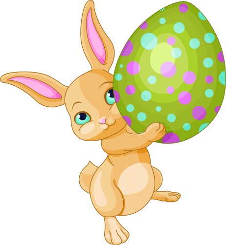 Easter bunny painting an egg Royalty Free Vector Image