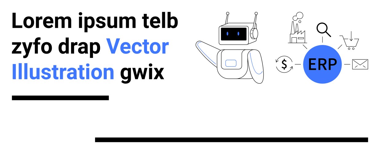 Robot representation highlighting erp integration vector image