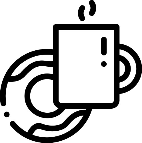 Breakfast icon thin linear style design isolated Vector Image