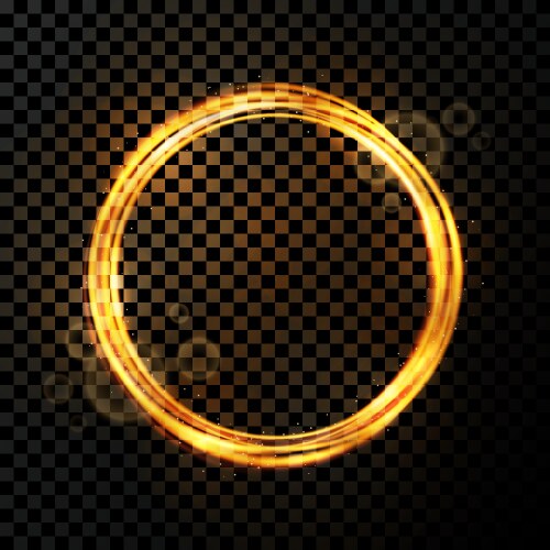 Golden frame in rectangle shape with light effect Vector Image