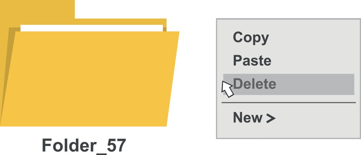 Delete computer folder file vector image